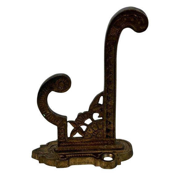 Antique Vintage Ornate Metal Wall Hanging Bracket Hook - Picture 1 of 4